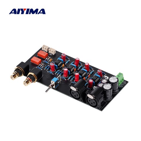 AIYIMA 밸런스 XLR 불균형 RCA 싱글 엔드 투 밸런스 출력 프리앰프 JRC5532 OP AMP 스테레오 프리앰프 보드