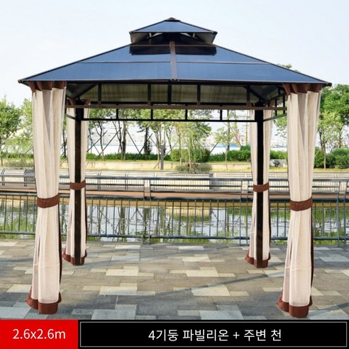 야외 바베큐장 팔각정 조립식 원두막 파라고 파고라 철제 만들기, N 3m x 4m