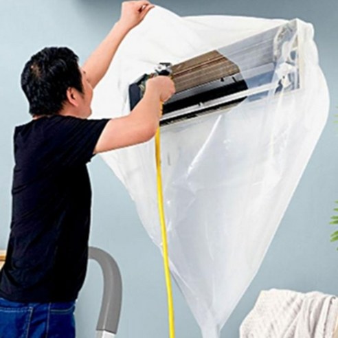벽걸이 에어컨 셀프 청소 DIY 비닐 커버 필터 곰팡이 제거 냄세, 본상품선택, 투명 원단 S(2.4M이내)