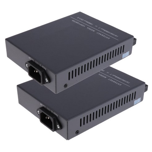 1000Mbps 기가비트 이더넷 단일 모드 SC 광섬유 미디어 컨버터 최대 20KM, 160x110x30mm, 블랙, 플라스틱