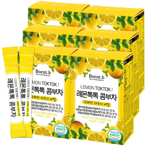 본트비 레몬톡톡 콤부차 레몬맛 분말, 7gx180포