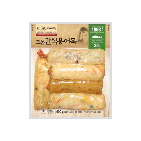 고래사 밀가루없는 어묵 간식용 400g 캠핑 자취 필수템 간편한 식사, 어묵 종합 간식 400g, 1개
