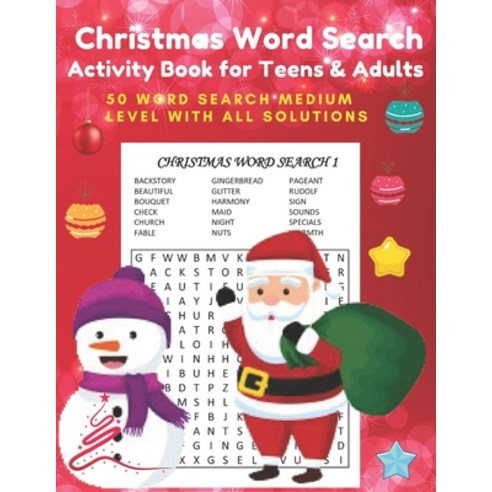 Christmas Word Search Activity Book for Teens & Adults: 50 word search for Christmas medium level wi... Paperback, Independently Published, English, 9798572789249