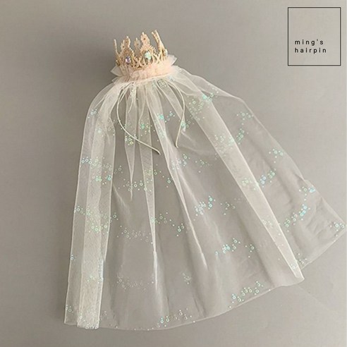 베일 공주 머리띠 왕관 고깔 생일 기념일 소품 파티용품, 왕관 머리띠