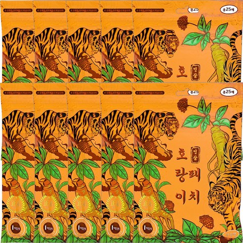 한눈알 호랑이 패치 인삼, 10개, 25매입