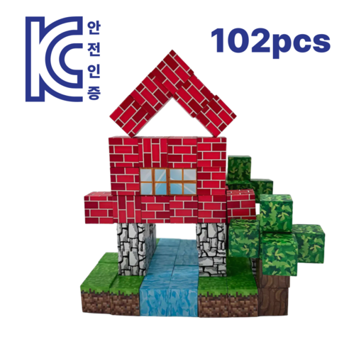 [당일출고] 늘솜 자석 블럭 DIY 마그네틱 큐브 kc 인증 세트 102pcs, 1개