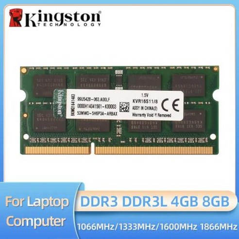 DDR38GB Kingston 노트북 DDR3L DDR3 듀얼 채널 8GB 4GB 1066Mhz 1333Mhz 1600Mhz 1866Mhz SO-DIMM PC3-8500 1060, 16.8GB DDR3L 1866MHZ