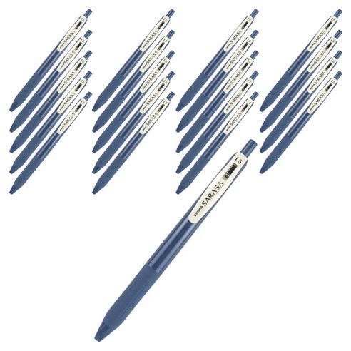 제브라 사라사 클립 온 0.5mm, 20개, 다크 블루