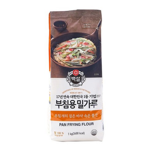 CJ 백설부침용밀가루 1kg, 3개, 본상품선택