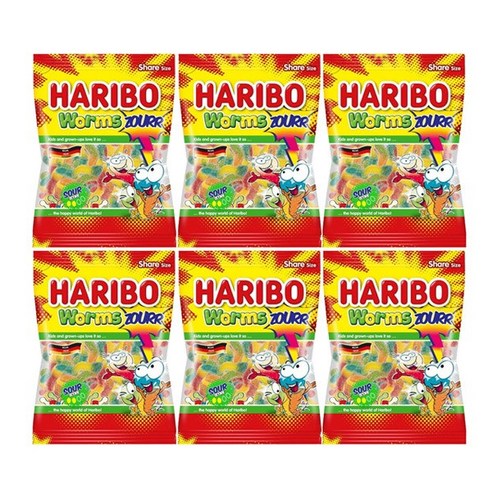 하리보 젤리 웜즈사우어 80gx6개, 100g, 6개