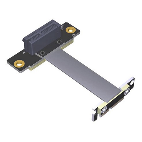 Xzante PCIE X1 라이저 케이블 듀얼 90도 직각 PCIe 3.0 X1-X1 확장 8Gbps PCI Express 1X 카드 30Cm, 1개, 검정
