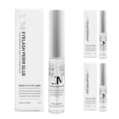 래쉬몬스터 속눈썹 펌글루 셀프속눈썹펌 브로우리프팅 펌롯드글루, 5ml 3개입