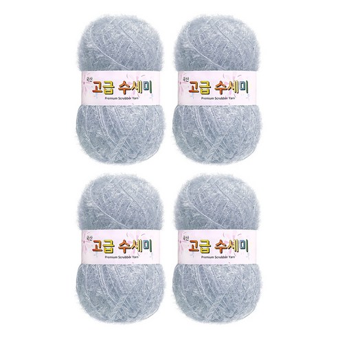 울클럽 별꽃수세미 DIY 고급수세미실 80g 4볼세트 + 동영상제공, 185스노우