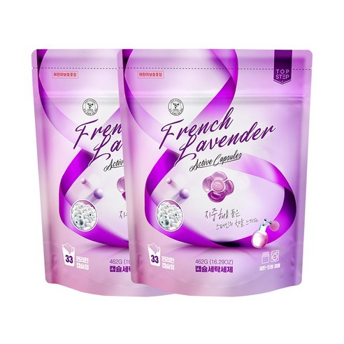 [탑스텝] 캡슐 세탁세제 프렌치라벤더 33캡슐, 33개입, 2개