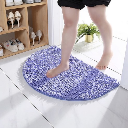 ZZJJC 현관 매트 화장실 흡수매트 침실 카펫 거실 매트 욕실 미끄럼 방지 매트 주방의깔다, 설청색, 40*60cm 반원[공장 직거래]】