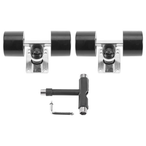 Monland 미니 스케이트보드 트럭 3.25인치 부품 바퀴 60X45MM ABEC 9 베어링 키트 바퀴 검정, 검은 색