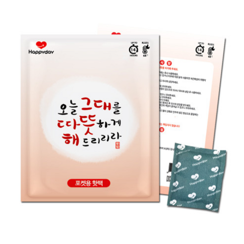 즐거운쇼핑 해피데이 포켓용 핫팩 100g, 20개입