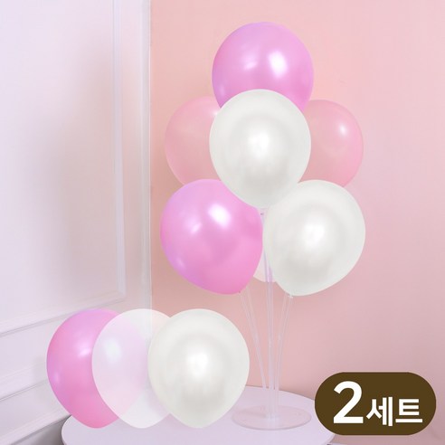 에스엠파티 풍선 스탠드 세트, 2세트, 러블리핑크