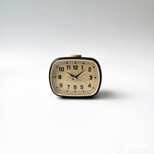 요와 1973 레트로 아날로그 무소음 알람 탁상시계, 더치브라운