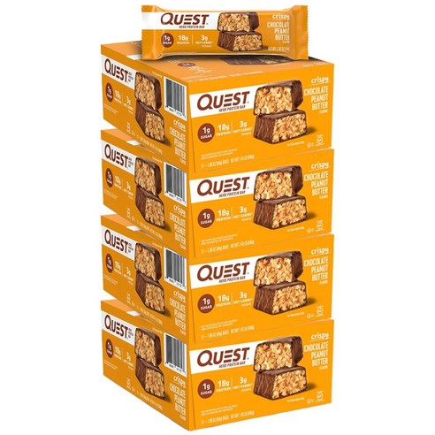 퀘스트뉴트리션 히어로 프로틴 바 크리스피 12개입, 4개, 648g