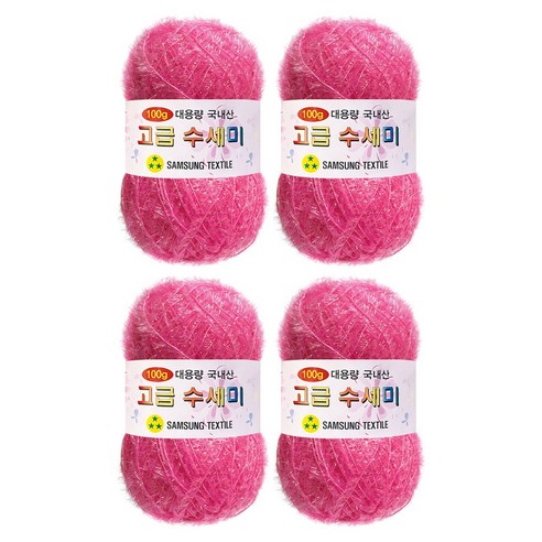울클럽 대용량 고급수세미 뜨개실 100g 4볼 (총 400g), 106 핑크, 4개