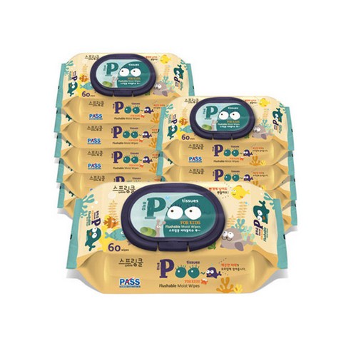 원터치캡 푸티슈 비데물티슈 60매 10팩 스프링클