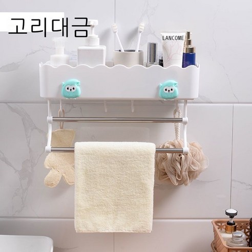 세탁소 선반 화장실 벽 욕실 펀치 면제 다기능 벨트 수건걸이 주방 수납대 cm 네이비 벨트 [수건대 개 개 벨트] 세트, 간편한 [수건대와 고리 없음] 1세트, 백색