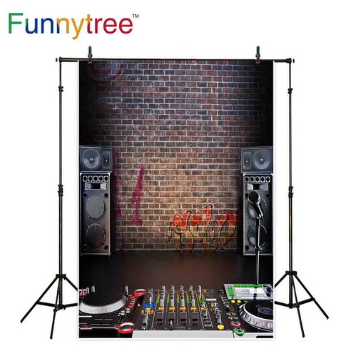 사진 스튜디오용 Funnytree 배경 음악 사운드 장비 벽돌 벽 빈티지 전문 photocall photobooth, 2.Econ Vinyl 100x150CM