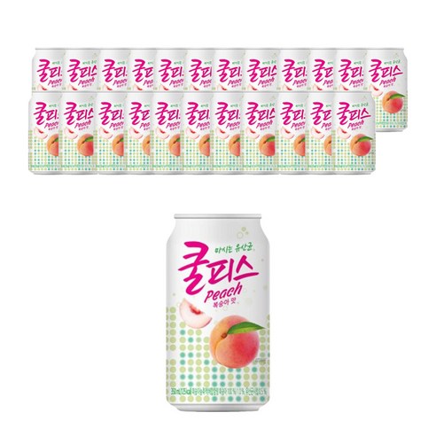 제트스카이 동원 쿨피스 복숭아, 350ml, 24개