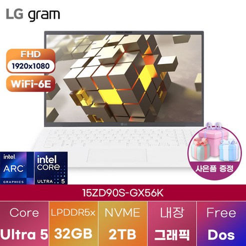 LG 그램15 15ZD90S-GX59K WIN11 신제품 대학생 인강용 업무용 사무용 포토샵 영상편집 고성능 가성비 노트북, Free DOS, 32GB, 2TB, 에센스 화이트