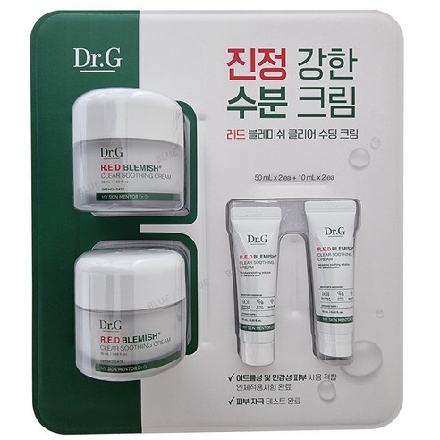 닥터지레드블레미쉬클리어크림 닥터지 레드 블레미쉬 클리어 수딩크림 50ml(2ea)+10ml(2ea) 시카 수분 진정, 120ml, 1세트