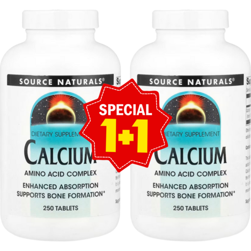 1+1 소스내추럴스 칼슘 200mg 250정 / 해외직구 미국정품
