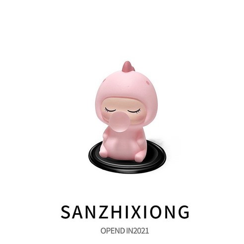 자동차 장식품 거품 공룡 자동차 센터 콘솔 장식 장식 인테리어 장식품, 거품 공룡 장식품-핑크