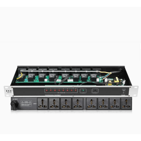 순차전원공급기 분배기 공연 8채널 순차전원, SR-328 에어스위치 및 독립제어기능 없음