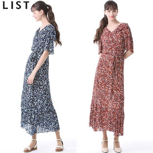 [KT알파쇼핑][리스트(LIST)] 홀리데이 랩 프론트 플로럴 원피스