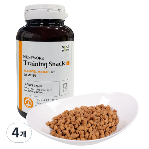 노즈워크 트레이닝 스낵 져키, 소고기맛, 150g, 4개
