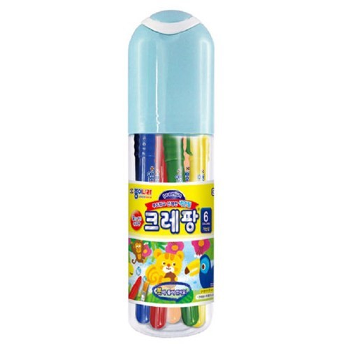 종이나라 크레팡 6색 가는심 어린이집 유치원 초등학교 신학기 졸업 선물용품 미술용품, 1개, 6색