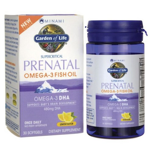 가든오브라이프 미나미 프레나탈 오메가 3 어유 480mg DHA 레몬 맛 소프트젤, 30개입, 1개, 30정