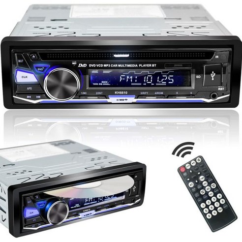 CD/DVD 플레이어 포함 Alondy 싱글 딘 카 스테레오 블루투스 FM/AM/RDS 라디오 USB SD AUX 오디오 수신기