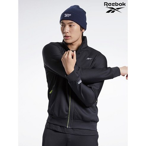 리복 Reebok남여공용 블랙 DMX 폴리 트레이닝 자켓