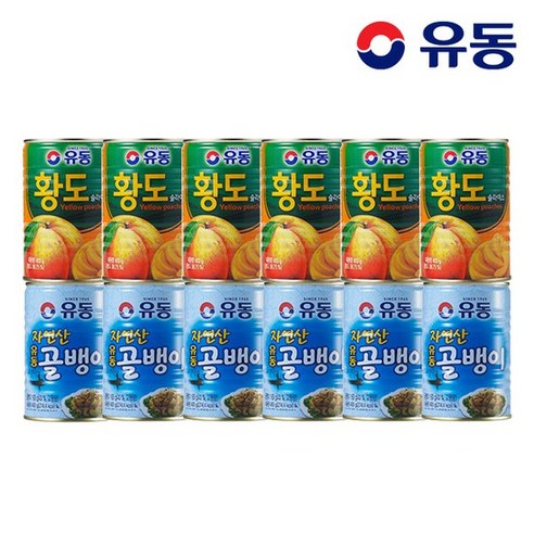 [KT알파쇼핑][유동] 유동 자연산골뱅이 400g x6개 +유동 황도슬라이스 400g x6개