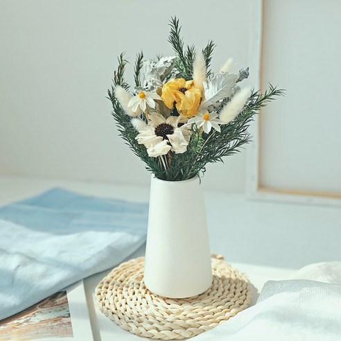 용성 꽃 진짜 꽃 말린 꽃 빛 럭셔리 자연 공기 건조 꽃다발 장식, 말린 꽃 가방, A669 (병 없이)