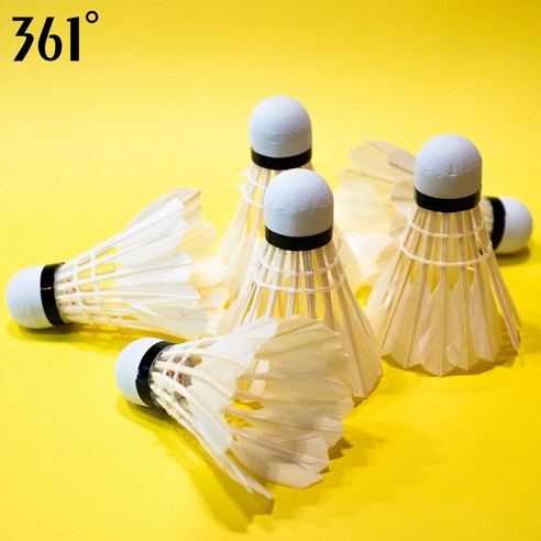 361 배드민턴 깃털 셔틀콕 공, 1개, 6개입, (301) 화이트