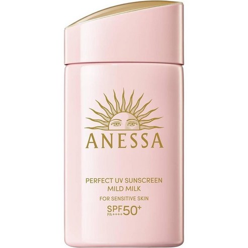 선크림 자외선 Anessa 아넷사 퍼펙트 UV 마일드 밀크 NA 2.4 floz (60ml) SPF50+ PA++++ 외출 라이딩 러닝, 1개