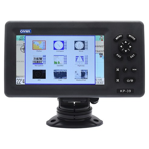 초음파 어탐기 어군탐지기 휴대용 ONWA KP39 해양 GPS 차트 플로터 SD 카드 지도 바다 포함 네비게이터 7 인치