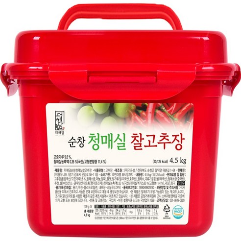 더해담 국산 순창 청매실 찰고추장, 4.5kg, 1개