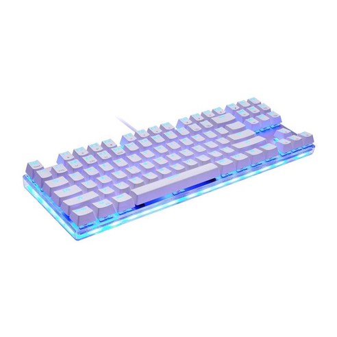 기계식 게임 키보드 유선 87 키 LED 백라이트 USB 방수 키보드 RGB 백라이트 컴퓨터/PC/노트북, {"사이즈":"13.9x4.6x1.4 인치"}, {"수건소재":"ABS"}, 시안 스위치