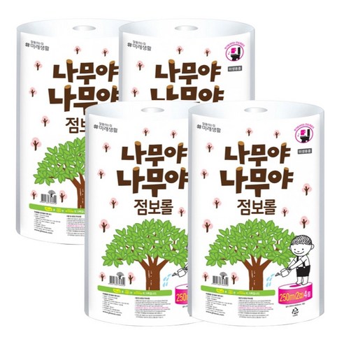 나무야나무야 점보롤 2겹 250m, 4롤, 4개