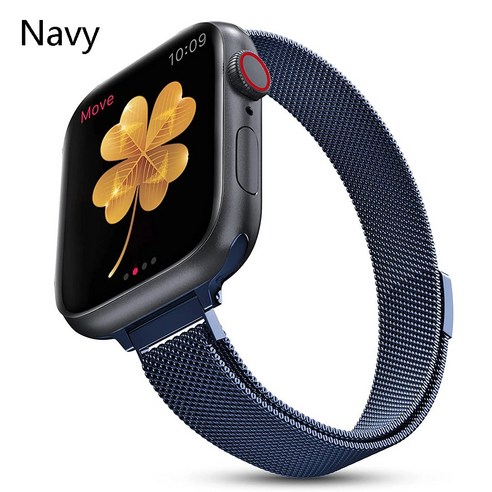 Fegwilde 애플워치 호환 슬림 메탈 자석형 정품밀레니즈 루프 스트랩 10 46mm 41mm 40mm 38mm 49mm 45mm 44mm 42mm 9 8 3 울트라 SE2 밴드, 파란색