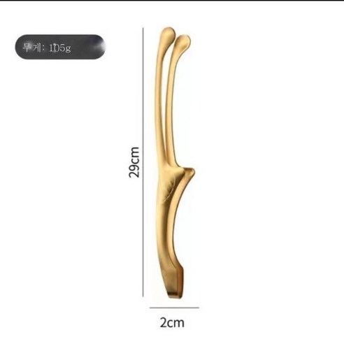 ZZJJC 스테인리스 불고기집게 불고기집게집게 금색집게 두꺼운 불고기집게 전골공수저집게, 12인치 동그란불고기집게 (골드)
